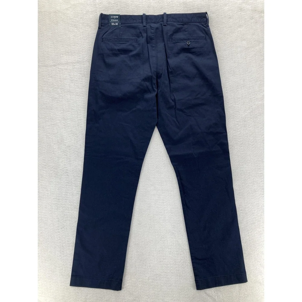 J.Crew Flex Pants Mens 34x32 Straight Fit Blue Stretch Preppy Chino Casual READ
